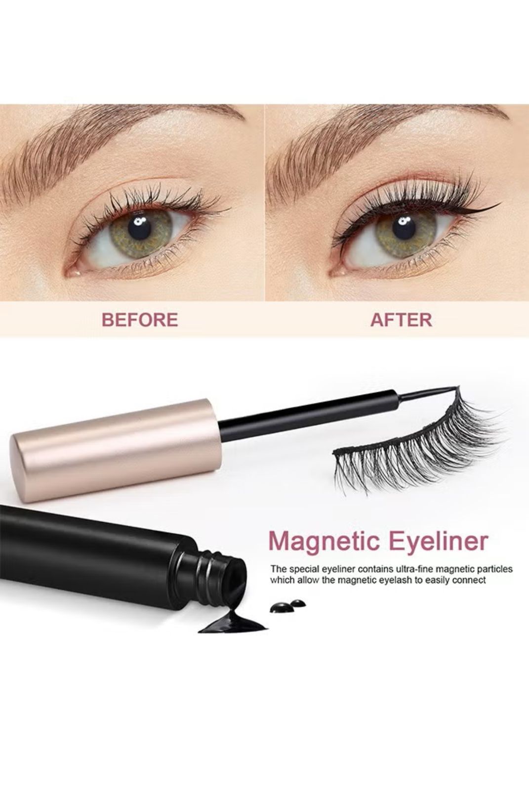 YALLA LASH Magnetic False Eyelashes Kit, 5 Pairs Different Styles 3D Look Magnetic Lashes, No Glue Needed